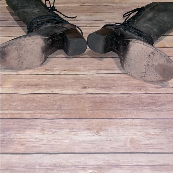 Freebird by Steven Distressed Leather Lace-up Coal Boot in Black - Gray - Picture 8 of 13